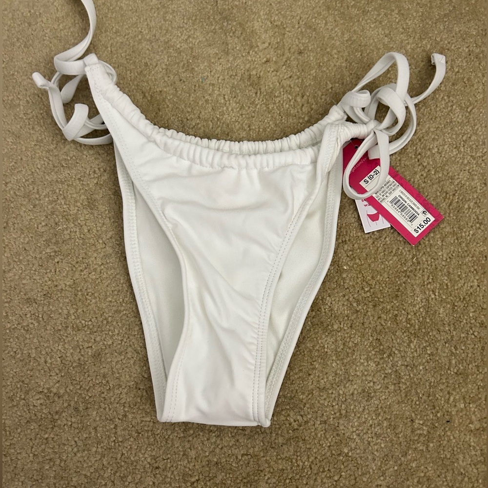 Target High Leg Scoop Waist Bikini Bottom in White